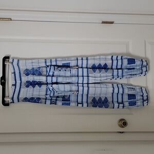 Kirat International Blue & White Patterned Hippie / Harem Pants, Size Unknown